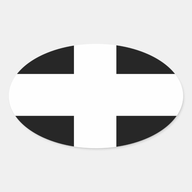 Sticker Ovale Drapeau de Cornouailles..jpg (Devant)