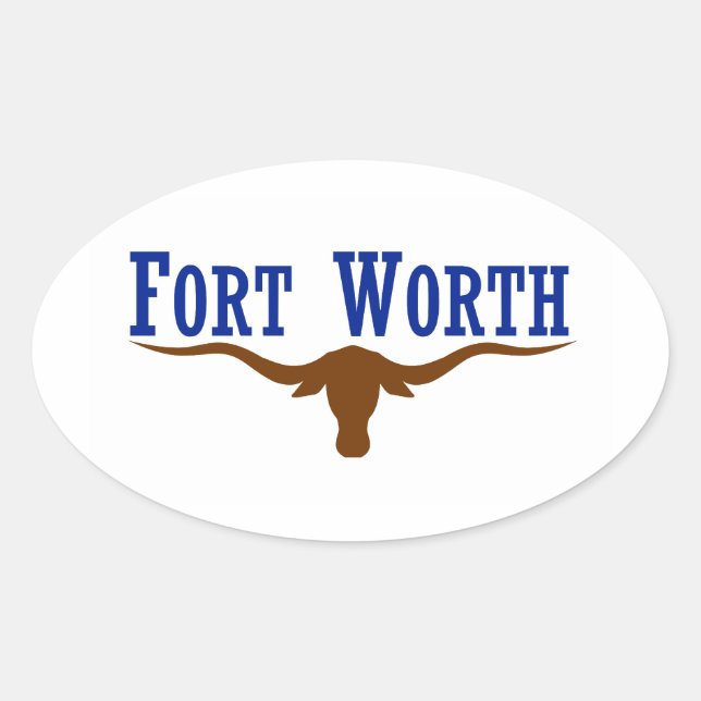 Sticker Ovale Drapeau de Fort Worth Texas (Devant)