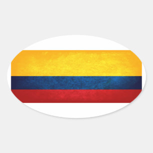 Sticker Ovale Drapeau de la Colombie