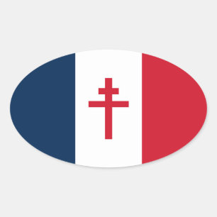 Sticker Ovale Drapeau de la France libre