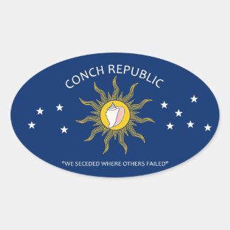 Sticker Ovale Drapeau de la République de conque