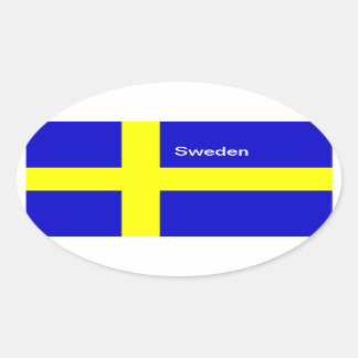 Sticker Ovale Drapeau de la Suède