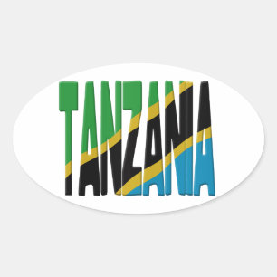 Sticker Ovale Drapeau de la Tanzanie