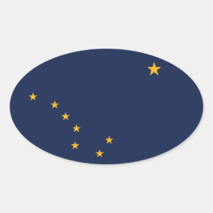 Sticker Ovale Drapeau de l'Alaska