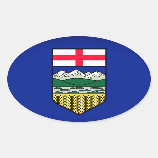 Sticker Ovale Drapeau de l'Alberta - CANADA (Devant)