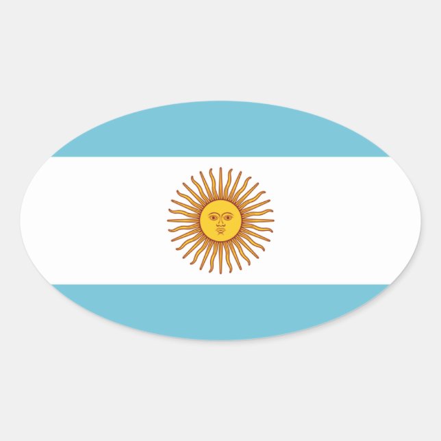 Sticker Ovale Drapeau de l'Argentine (Devant)