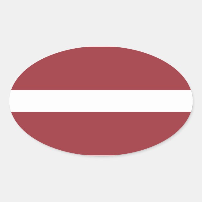 Sticker ovale Drapeau de Lettonie (Devant)