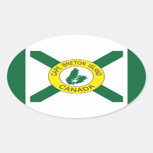 Sticker Ovale Drapeau de l'île du Cap-Breton (non officiel), Nou