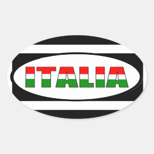 Sticker Ovale Drapeau de l'Italie de l'Italie