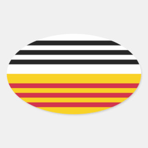Sticker Ovale Drapeau de Loon op Zand
