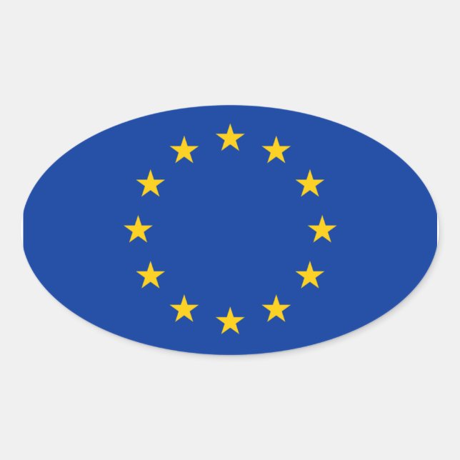 Sticker Ovale Drapeau de l'Union européenne (Devant)