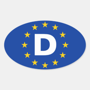 Sticker Ovale Drapeau de l'Union européenne "D"
