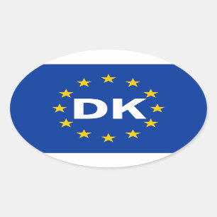 Sticker Ovale Drapeau de l'Union européenne "DK" de QUATRE Danem