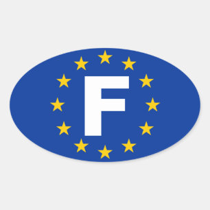 Sticker Ovale Drapeau de l'Union européenne "F"