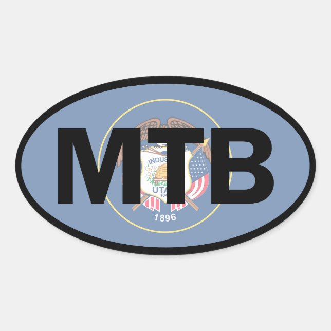 Sticker Ovale Drapeau de l'Utah VTT (Devant)