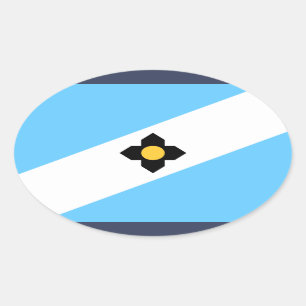 Sticker Ovale Drapeau de Madison, Wisconsin