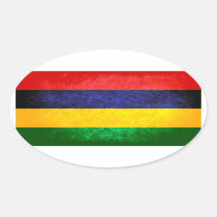 Sticker Ovale Drapeau de Maurice