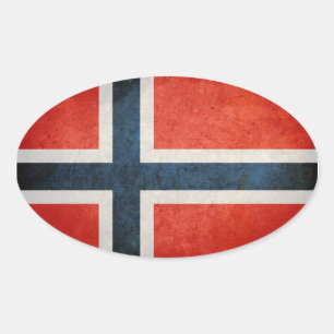 Sticker Ovale Drapeau de Norway
