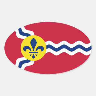 Sticker Ovale Drapeau de Saint-Louis, Missouri