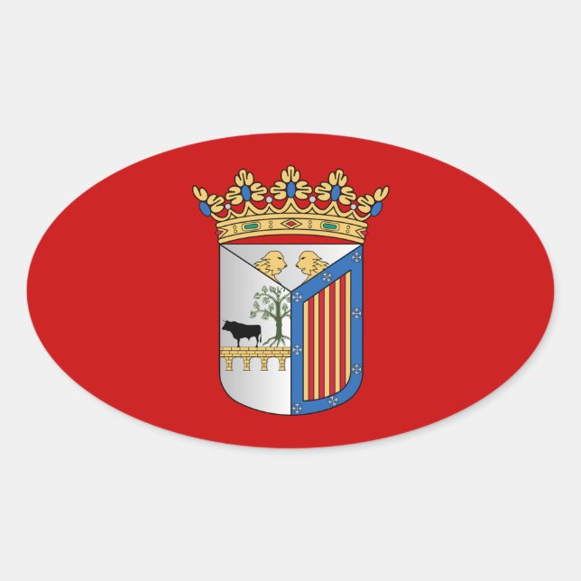 Sticker Ovale Drapeau de Salamanque (Espagne) (Devant)
