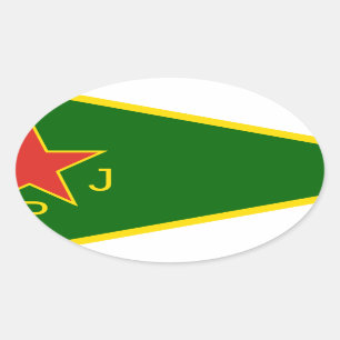 Sticker Ovale Drapeau de YPJ