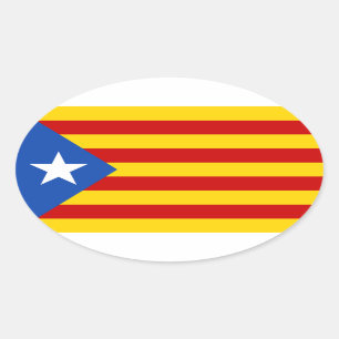 Sticker Ovale Drapeau d'Estelada Catalogne