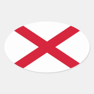 Sticker Ovale Drapeau d'État de l'Alabama