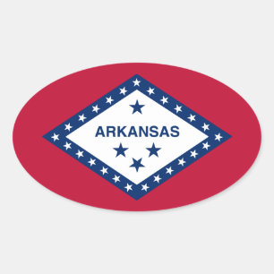 Sticker Ovale Drapeau d'État de l'Arkansas