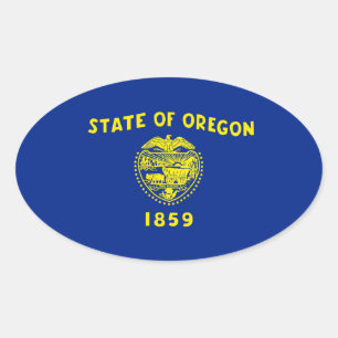 Sticker Ovale Drapeau d'État de l'Oregon