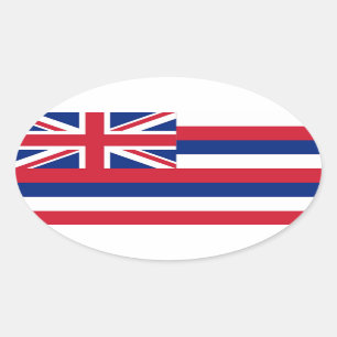 Sticker Ovale Drapeau d'Hawaï