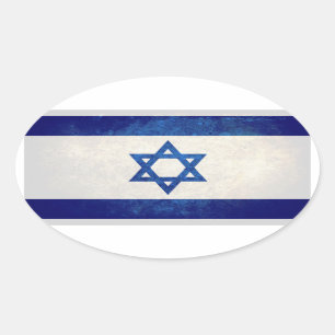 Sticker Ovale Drapeau d'Israël