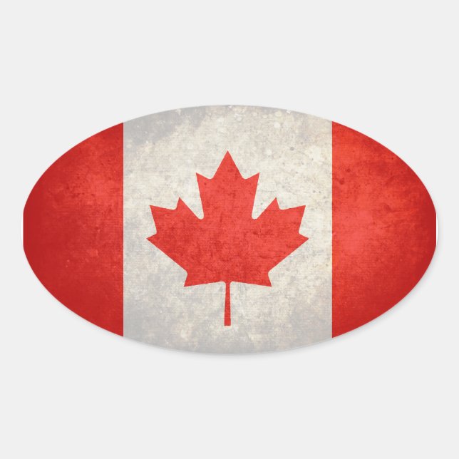 Sticker Ovale Drapeau du Canada (Devant)