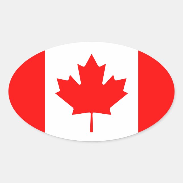 Sticker Ovale Drapeau du Canada (Devant)
