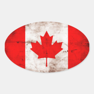 Sticker Ovale Drapeau du Canada