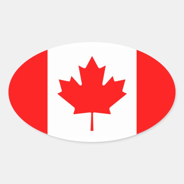 Sticker Ovale Drapeau du Canada (Devant)