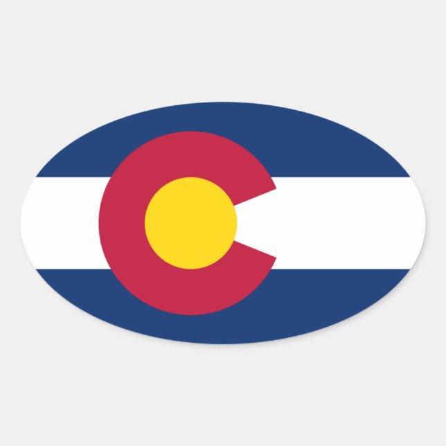 Sticker Ovale Drapeau du Colorado (Devant)