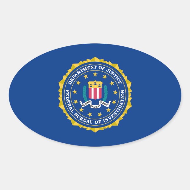 Sticker Ovale Drapeau du FBI (Devant)