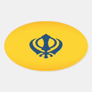 Sticker Ovale Drapeau du Khalistan (proposé)