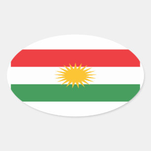 Sticker Ovale Drapeau du Kurdistan