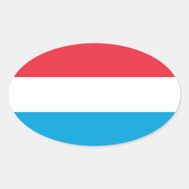Sticker Ovale Drapeau du Luxembourg (Devant)