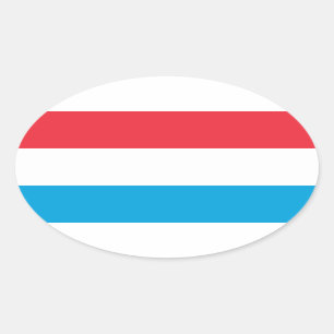 Sticker Ovale Drapeau du Luxembourg
