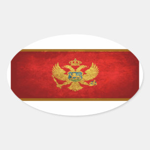 Sticker Ovale Drapeau du Monténégro