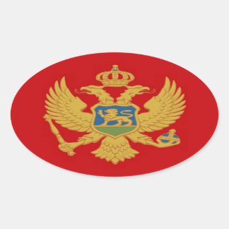 Sticker Ovale Drapeau du Monténégro