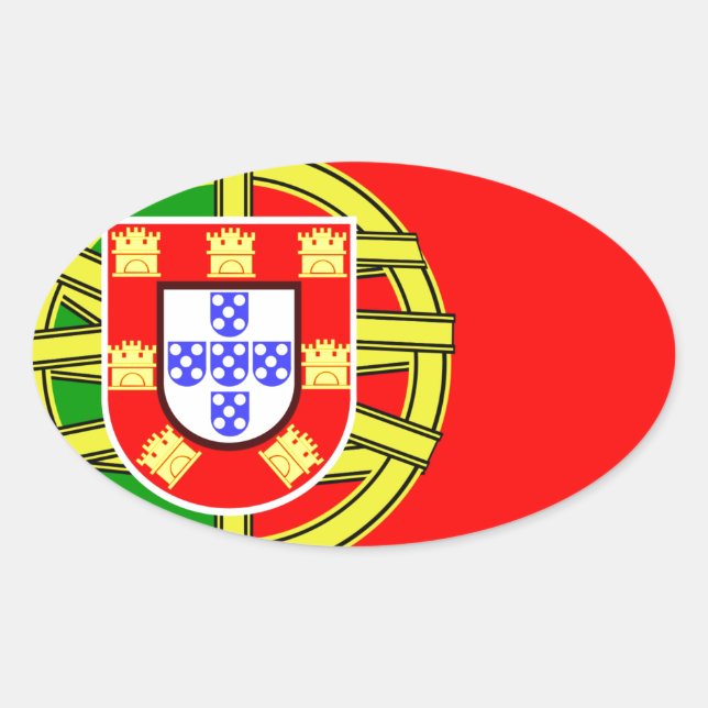 Sticker Ovale Drapeau du Portugal (Devant)