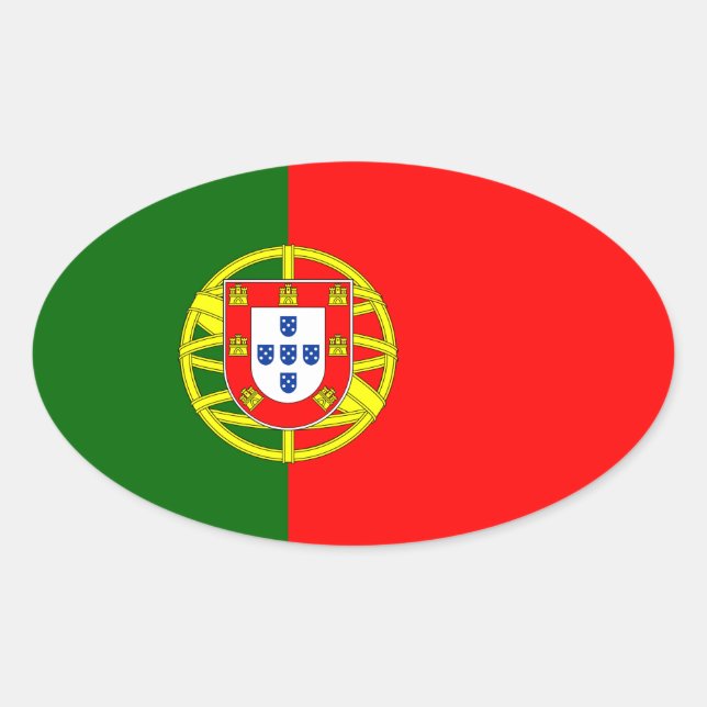 Sticker Ovale Drapeau du Portugal (Devant)