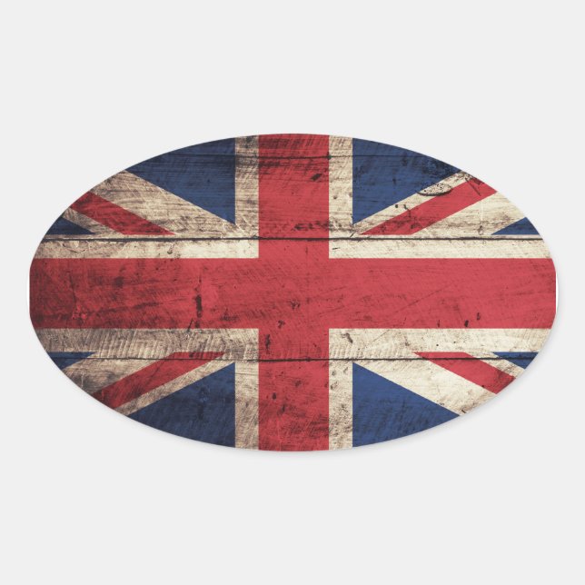 Sticker Ovale Drapeau du Royaume-Uni (Devant)