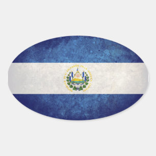 Sticker Ovale Drapeau du Salvador