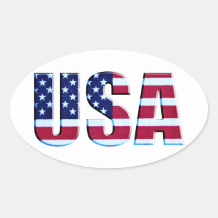 Sticker Ovale Drapeau États-Unis