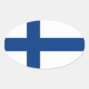 Sticker ovale drapeau finlandais