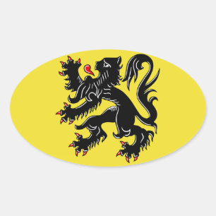 Sticker Ovale Drapeau Flandre (Belgique)